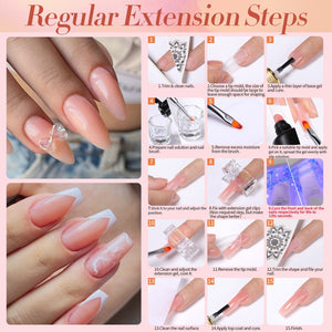 6 Colors Starter Kit Poly Extension Gel Nude 15ml Gel Nail Polish BORN PRETTY 