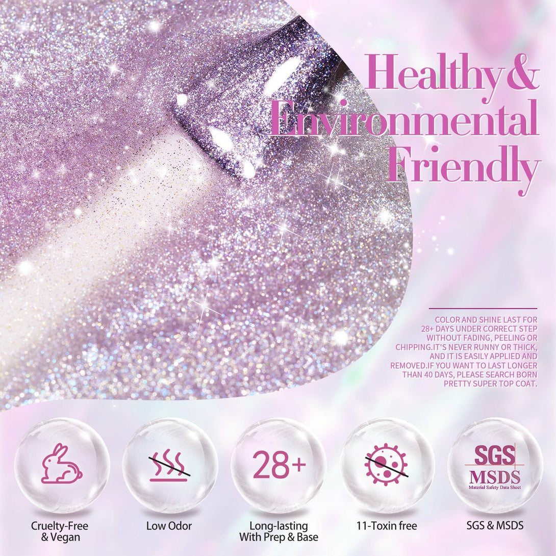 6 Colors Purple Cat Magnetic Gel Polish Auroras Snowlight 7ml Gel Nail Polish BORN PRETTY 