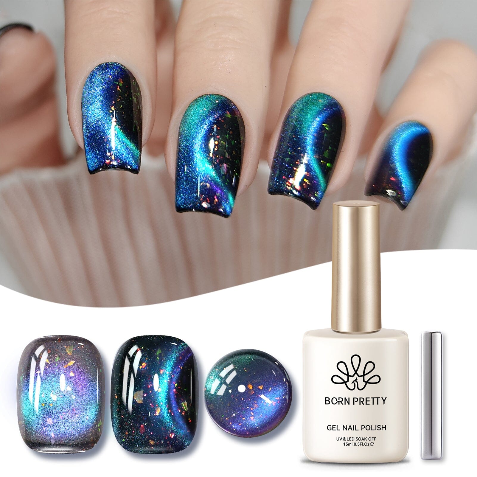 Blue Cat Magnetic Gel Polish MY35 Starry Sky 15ml Gel Nail Polish BORN PRETTY 