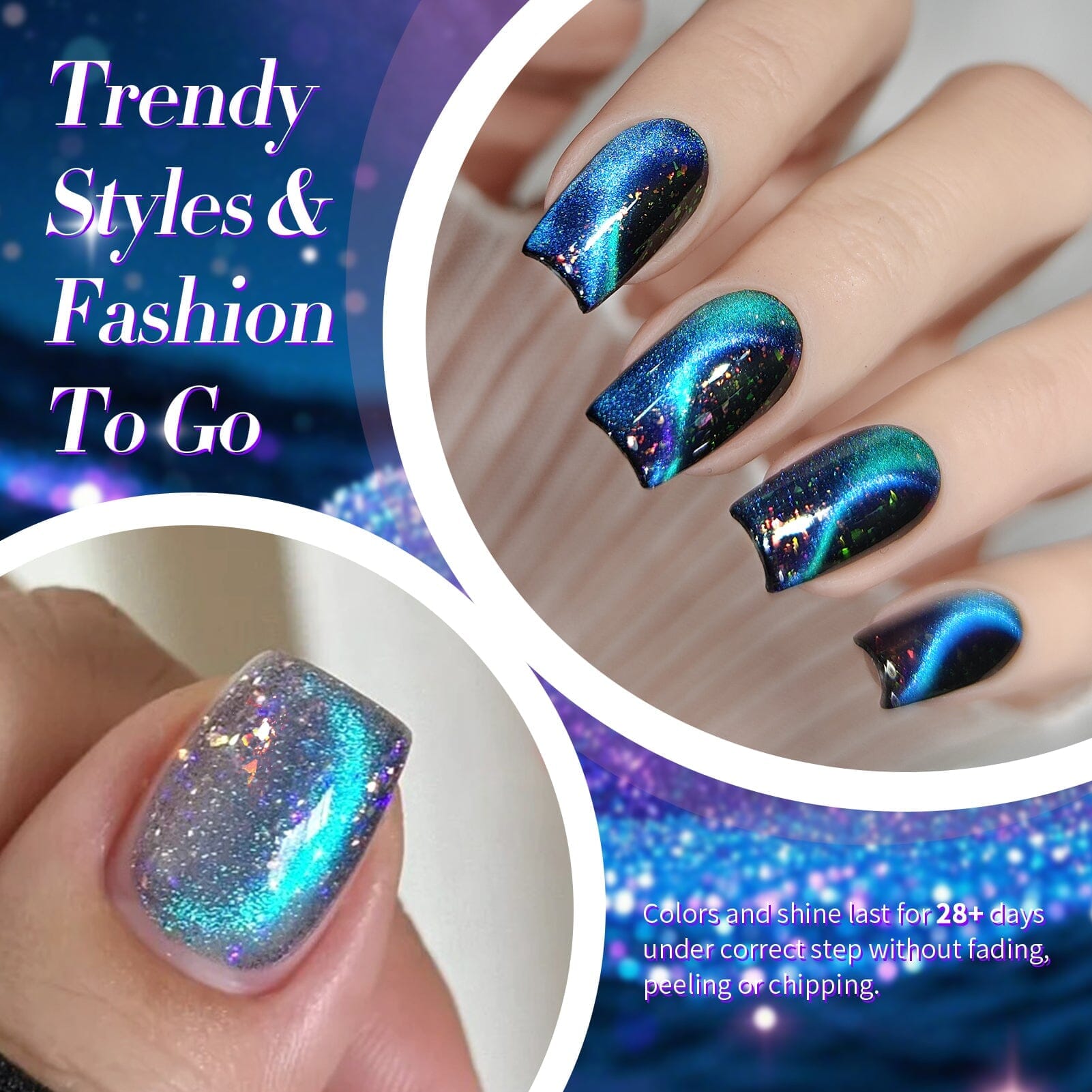 Blue Cat Magnetic Gel Polish MY35 Starry Sky 10ml Gel Nail Polish BORN PRETTY 
