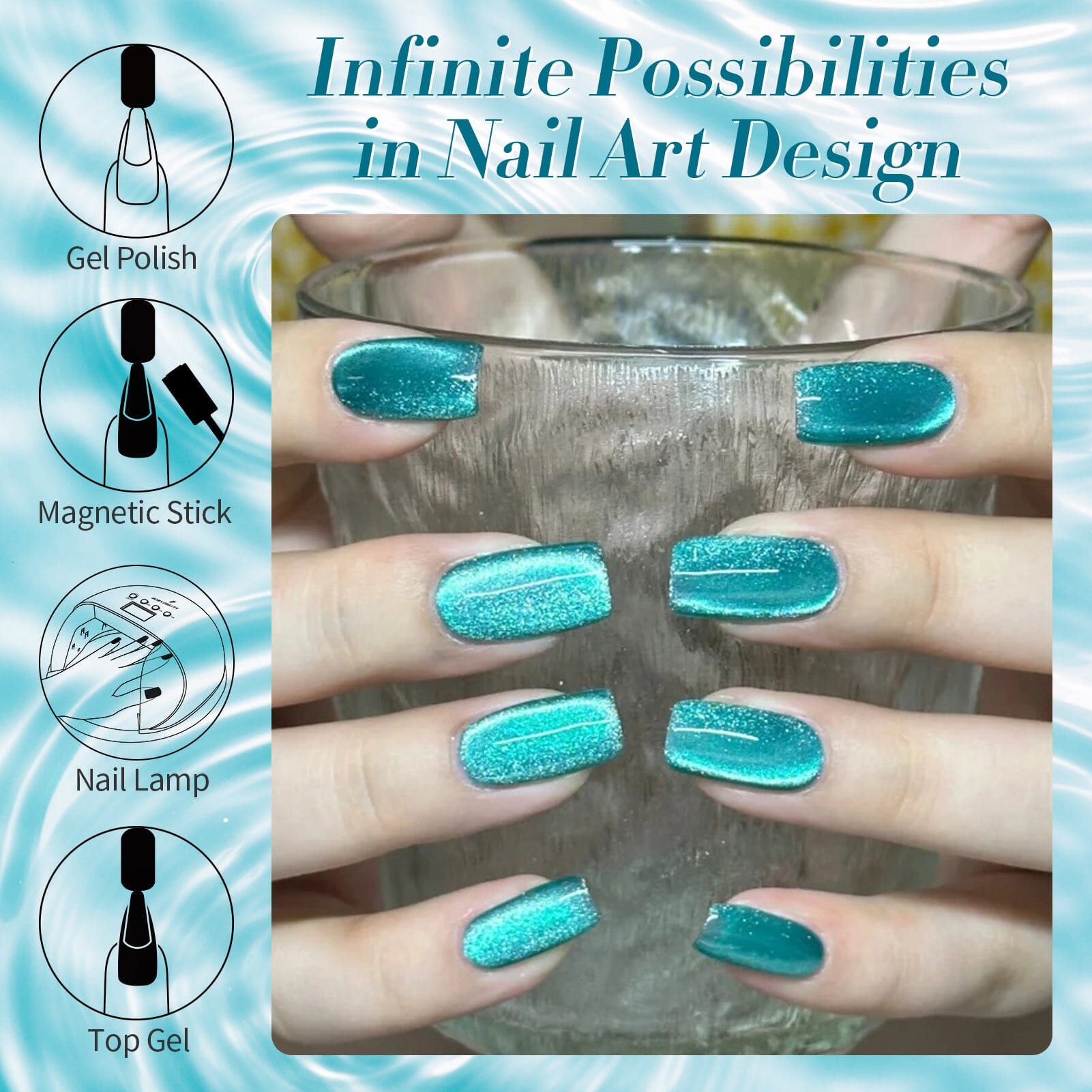 Blue Cat Magnetic Gel Polish MY36 Melbourne 10ml Gel Nail Polish BORN PRETTY 