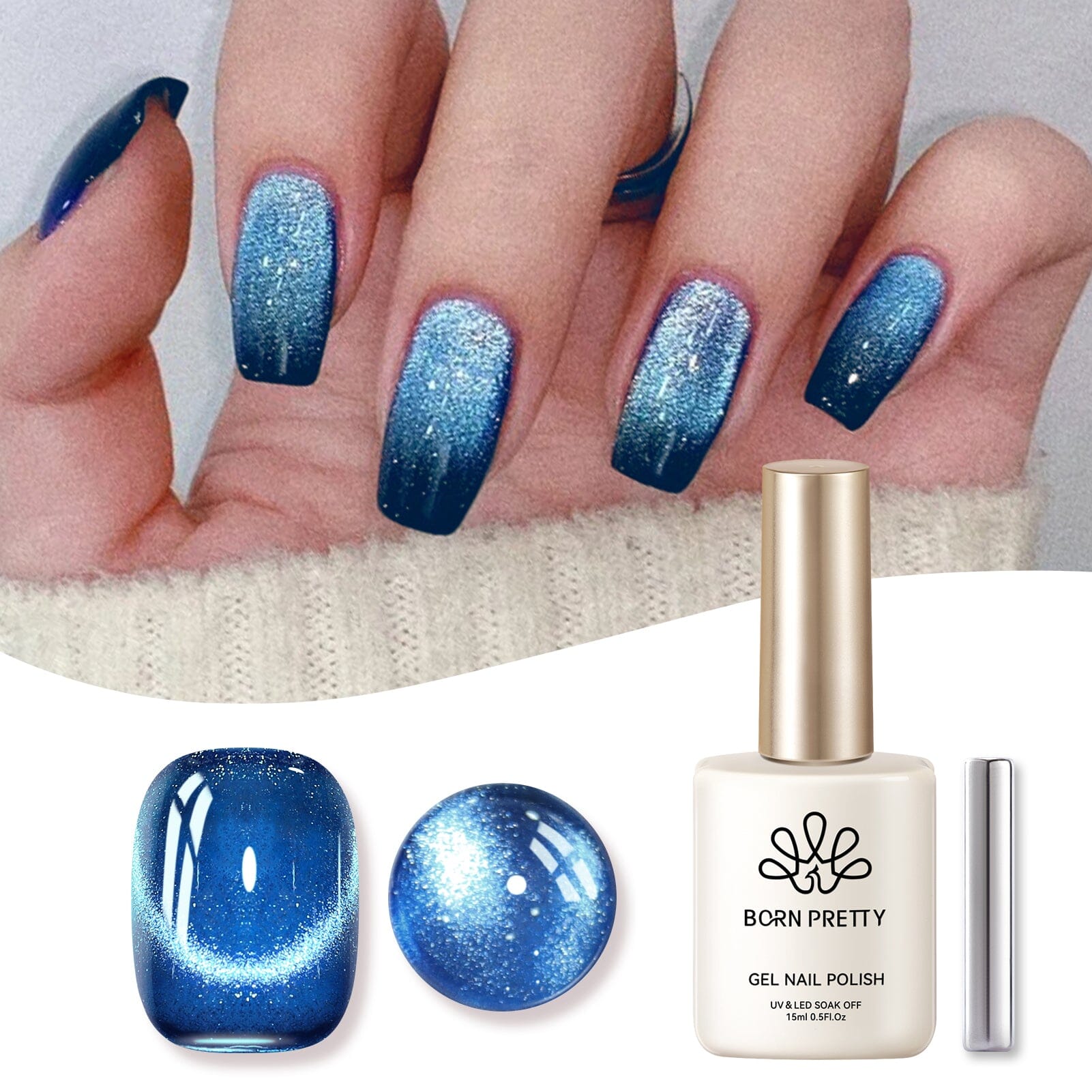 Blue Cat Magnetic Gel Polish MY38 Galaxy 15ml Gel Nail Polish BORN PRETTY 