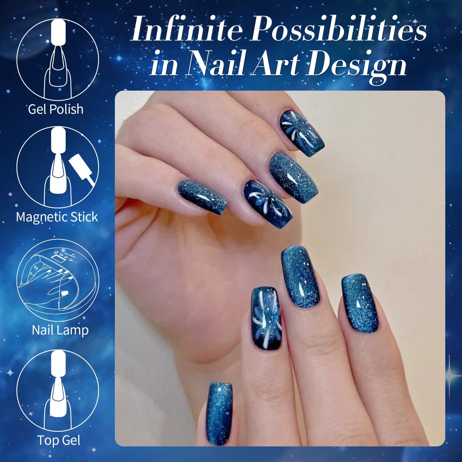 Blue Cat Magnetic Gel Polish MY38 Galaxy 15ml Gel Nail Polish BORN PRETTY 