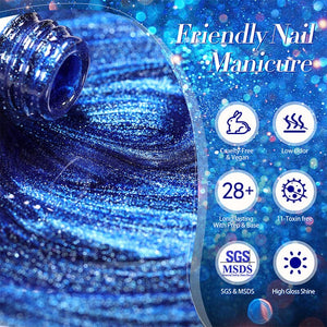 Blue Cat Magnetic Gel Polish MY47 Blue Ore 10ml Gel Nail Polish BORN PRETTY 