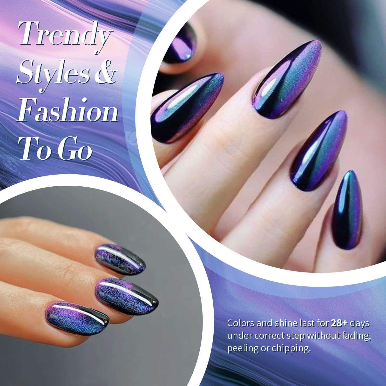 Blue Purple Chameleon Gel Polish BS01 Mirage 10ml Gel Nail Polish BORN PRETTY 