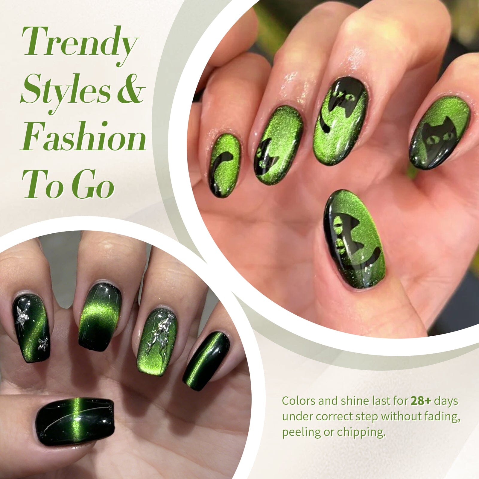 Green Cat Magnetic Gel Polish MY34 Wormhole 15ml Gel Nail Polish BORN PRETTY 