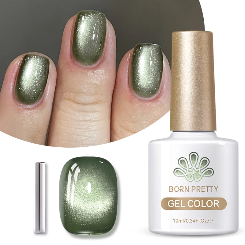 Green Cat Magnetic Gel Polish MY41 Dark Emerald 10ml Gel Nail Polish BORN PRETTY 