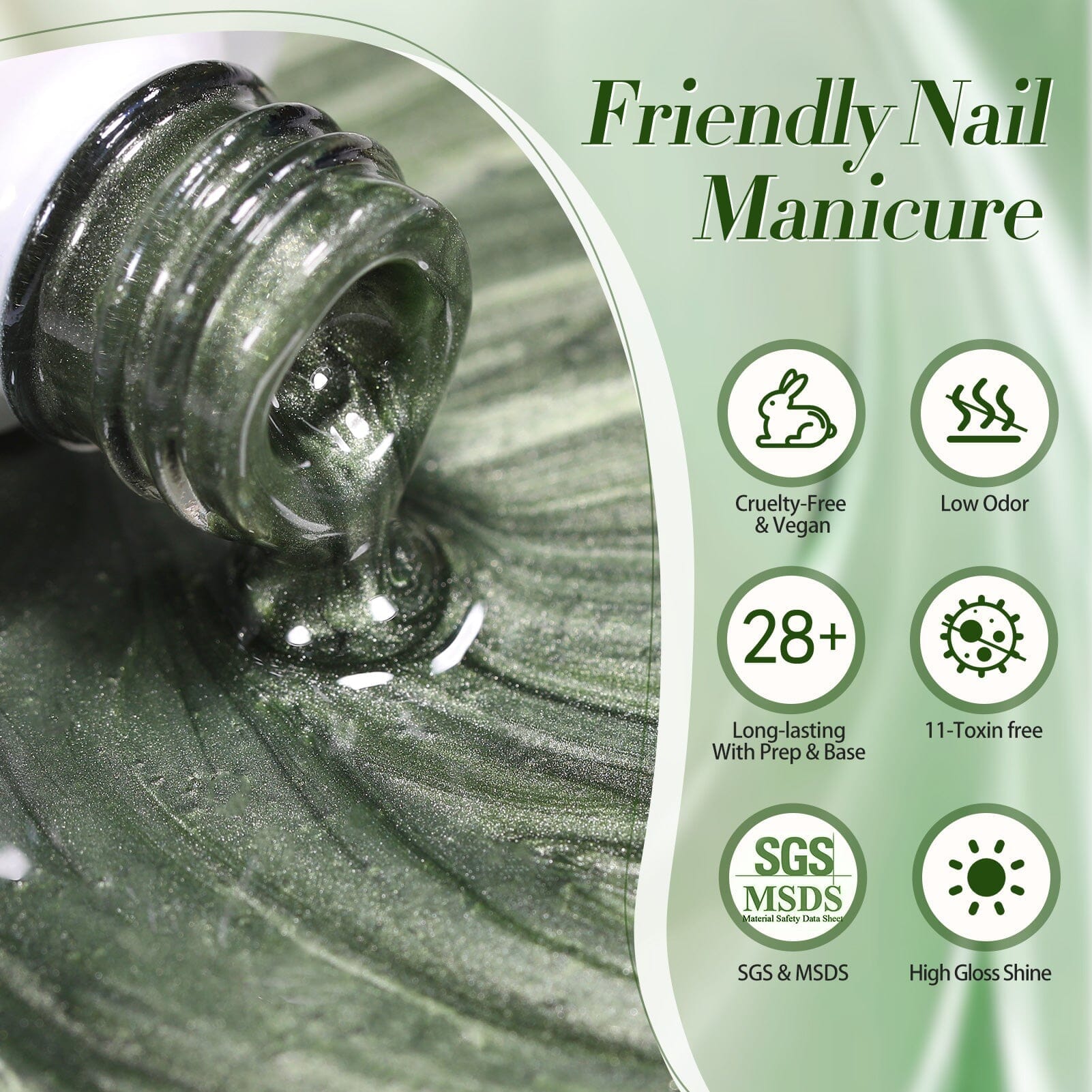 Green Cat Magnetic Gel Polish MY41 Dark Emerald 15ml Gel Nail Polish BORN PRETTY 