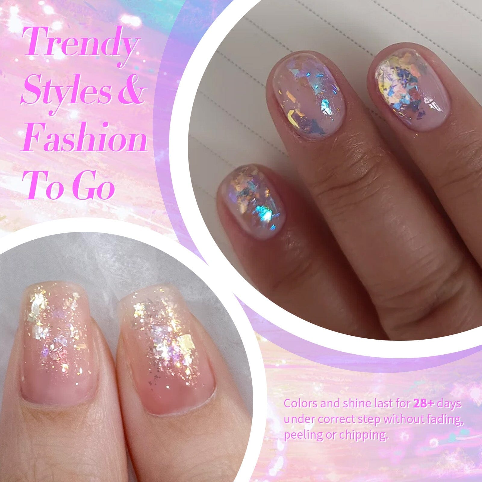 Multicolor Sequins Glitter Gel Polish SG01 Rippling Dream 15ml Gel Nail Polish BORN PRETTY 