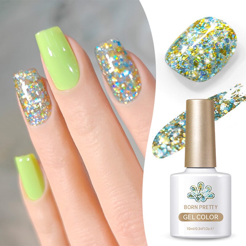 Multicolor Sequins Glitter Gel Polish SG02 Hummingbird 10ml Gel Nail Polish BORN PRETTY 