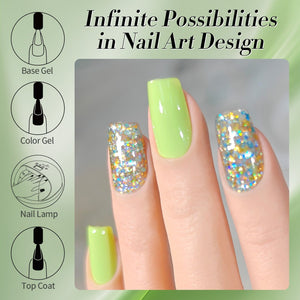 Multicolor Sequins Glitter Gel Polish SG02 Hummingbird 15ml Gel Nail Polish BORN PRETTY 