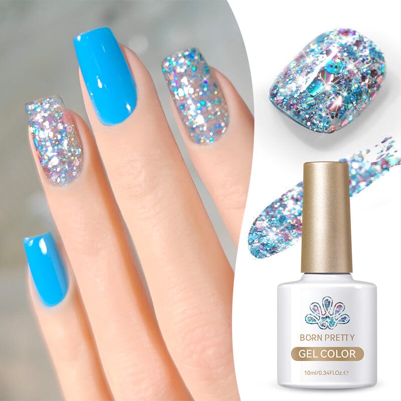 Multicolor Sequins Glitter Gel Polish SG03 Stained Glass 10ml Gel Nail Polish BORN PRETTY 