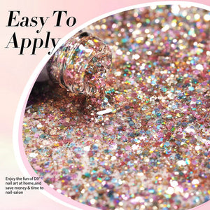 Multicolor Sequins Glitter Gel Polish SG04 Rainbow Island 10ml Gel Nail Polish BORN PRETTY 