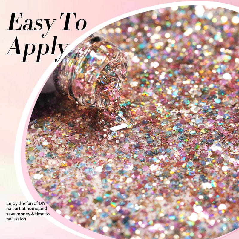 Multicolor Sequins Glitter Gel Polish SG04 Rainbow Island 10ml Gel Nail Polish BORN PRETTY 