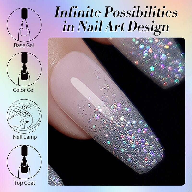 Multicolor Shinny Glitter Gel Polish LS01 Super Laser 10ml Gel Nail Polish BORN PRETTY 