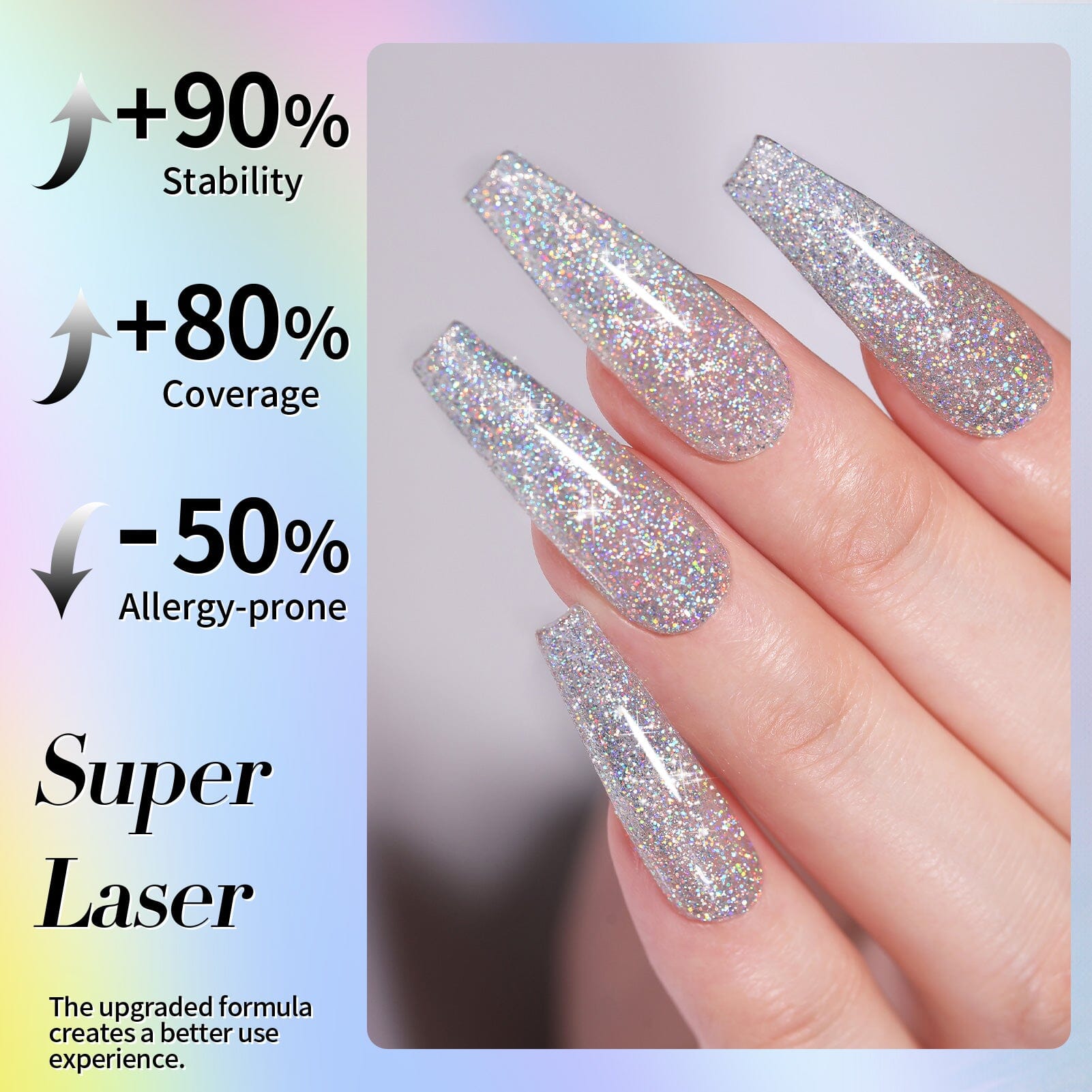 Multicolor Shinny Glitter Gel Polish LS01 Super Laser 15ml Gel Nail Polish BORN PRETTY 