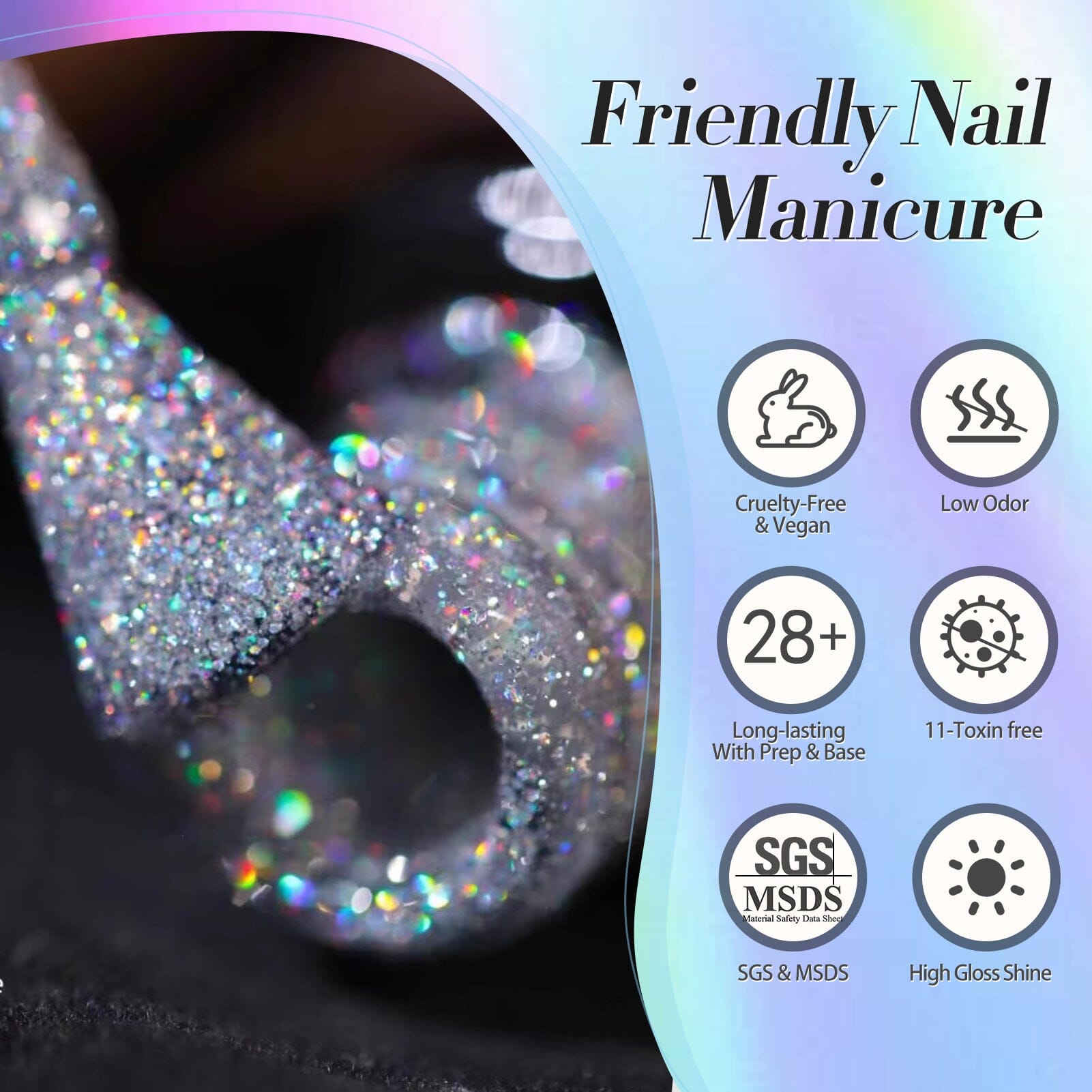 Multicolor Shinny Glitter Gel Polish LS01 Super Laser 15ml Gel Nail Polish BORN PRETTY 