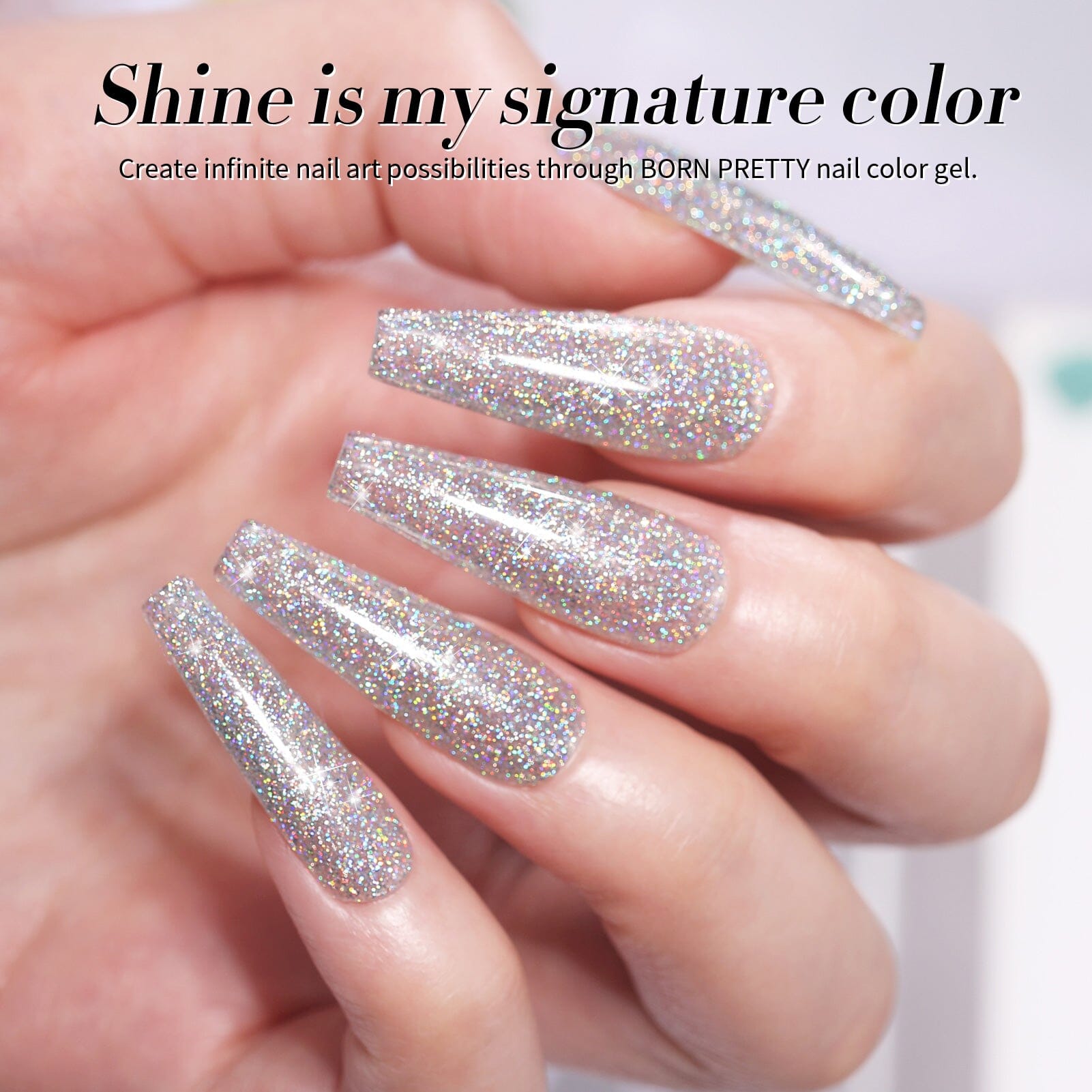 Multicolor Shinny Glitter Gel Polish LS01 Super Laser 15ml Gel Nail Polish BORN PRETTY 