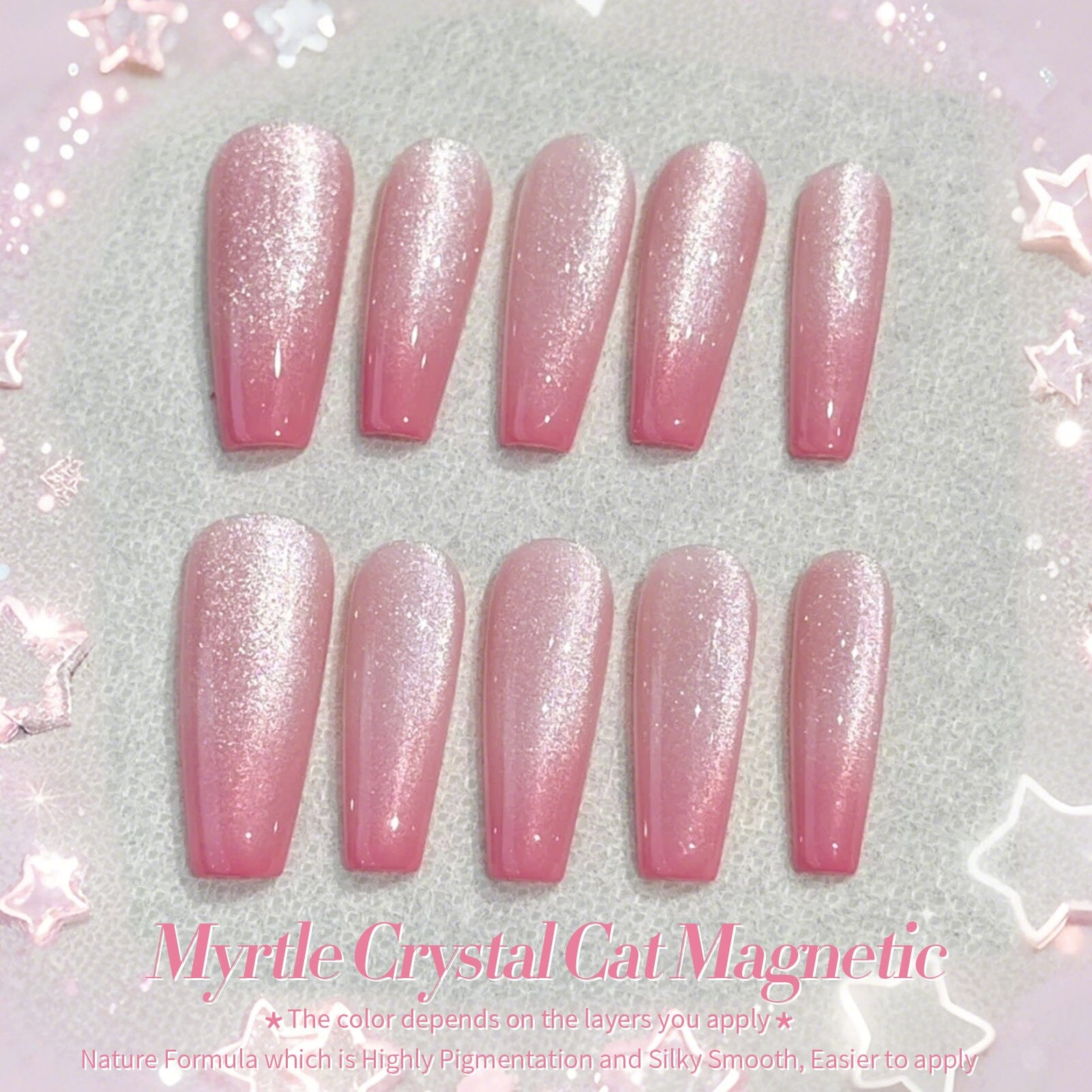 Pink Cat Magnetic Gel Polish MY40 Myrtle 15ml Gel Nail Polish BORN PRETTY 