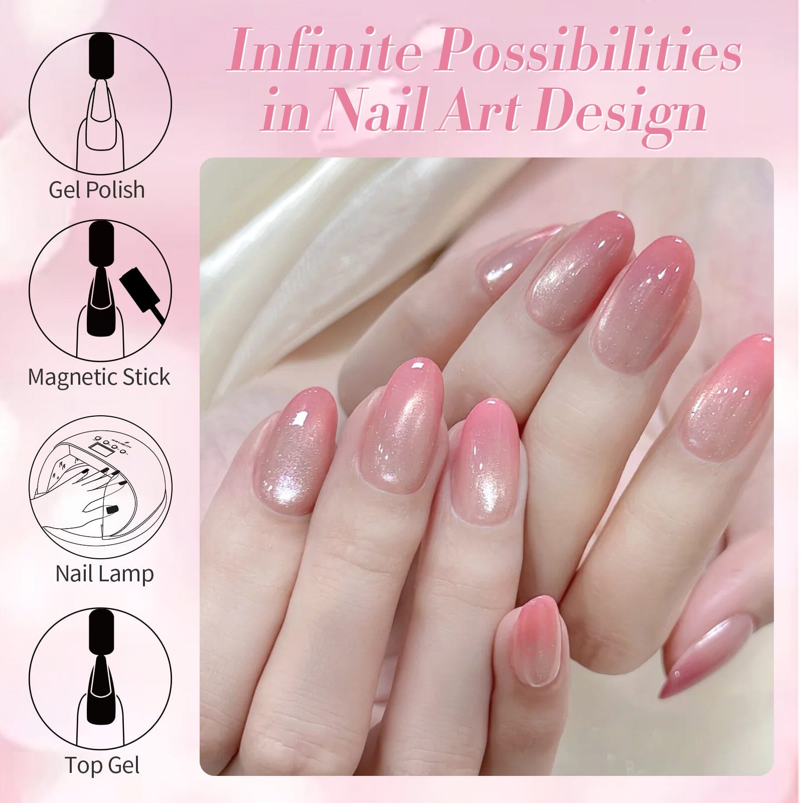 Pink Cat Magnetic Gel Polish MY40 Myrtle 15ml Gel Nail Polish BORN PRETTY 
