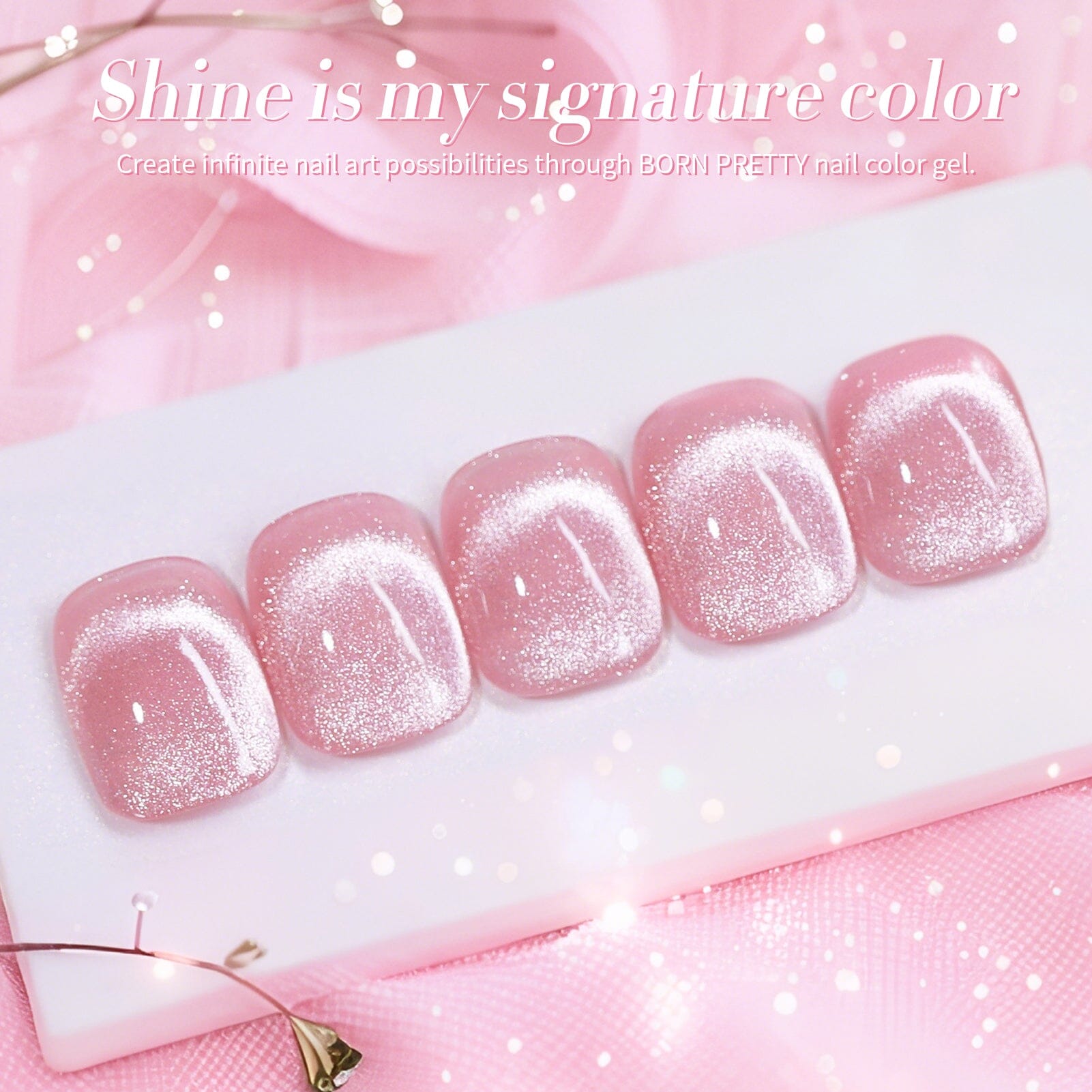 Pink Cat Magnetic Gel Polish MY40 Myrtle 15ml Gel Nail Polish BORN PRETTY 