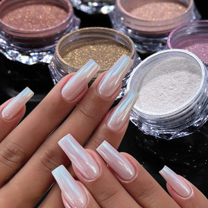Gradient Auroras Colorful Pearl Powder Nail Pigment Nail Powder No Brand 