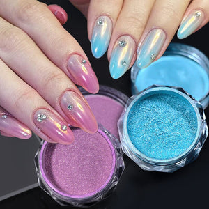 Gradient Auroras Colorful Pearl Powder Nail Pigment Nail Powder No Brand 