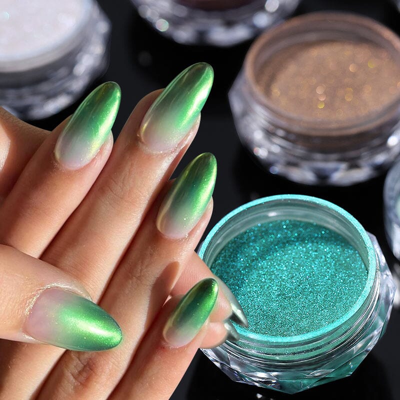 Gradient Auroras Colorful Pearl Powder Nail Pigment Nail Powder No Brand 