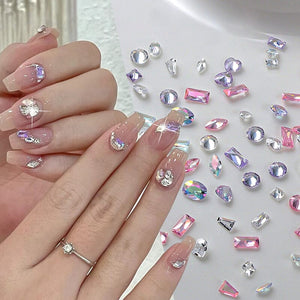 Mix Shapes Nail Art Decorations Sparkle Mini Auroras Ice Translucent Rhinestone Nail Art Manicure Nail Decoration No Brand 