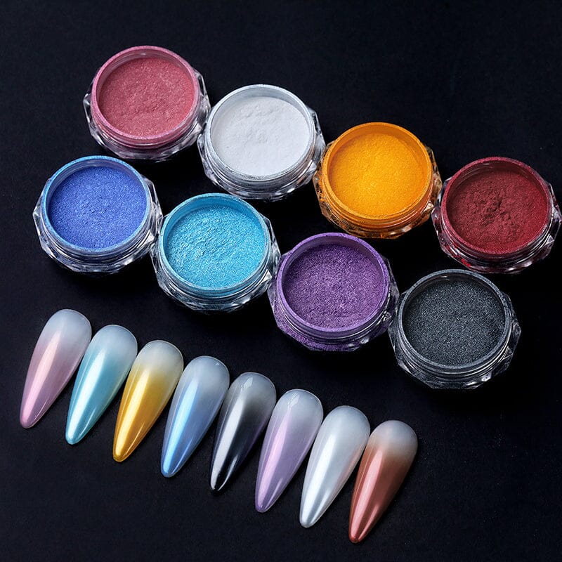 Gradient Pearly Mirror Nail Powder Nail Powder BORN PRETTY 8 Colors 