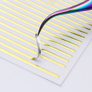 Gold Silver Lines Nail Sticker DIY Nails BORN PRETTY 
