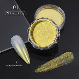 Gradient Auroras Colorful Pearl Powder Nail Pigment Nail Powder No Brand 01 