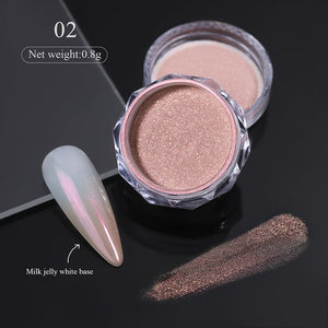 Rosegold Gradient Auroras Pearl Nail Powder #02 Nail Powder No Brand 