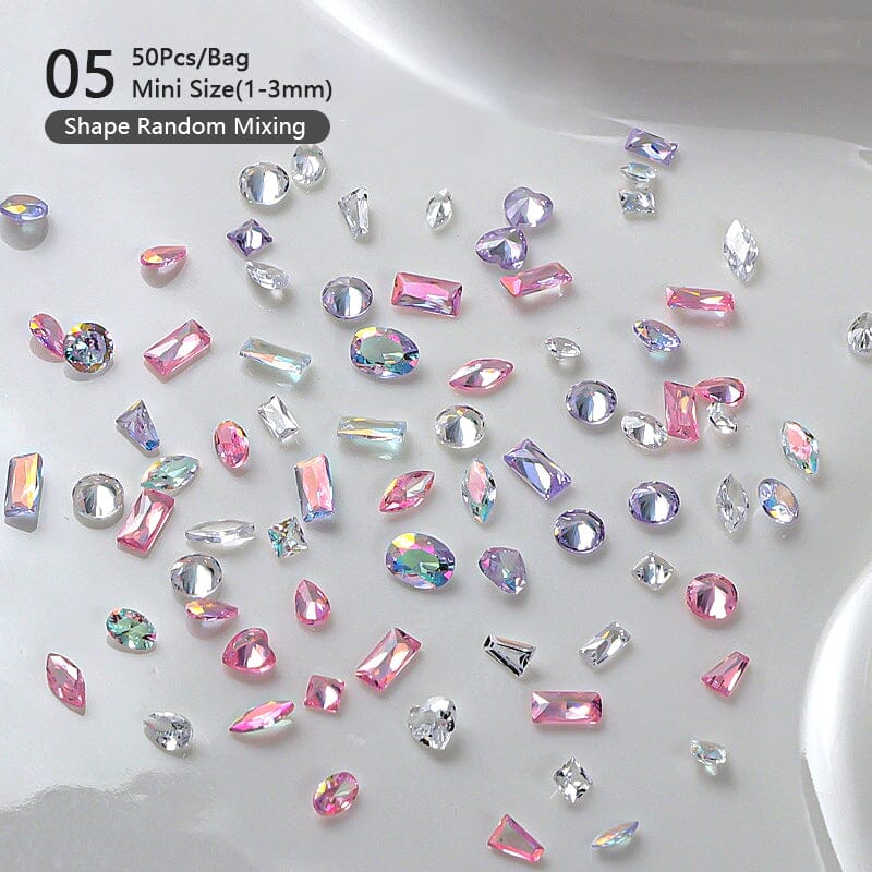Mix Shapes Nail Art Decorations Sparkle Mini Auroras Ice Translucent Rhinestone Nail Art Manicure Nail Decoration No Brand 05 