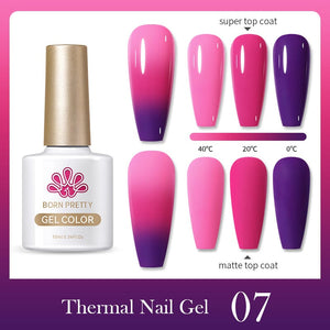 Thermal Nail Gel Temperature Color Changing Gel Polish 10ml Gel Nail Polish BORN PRETTY 07 