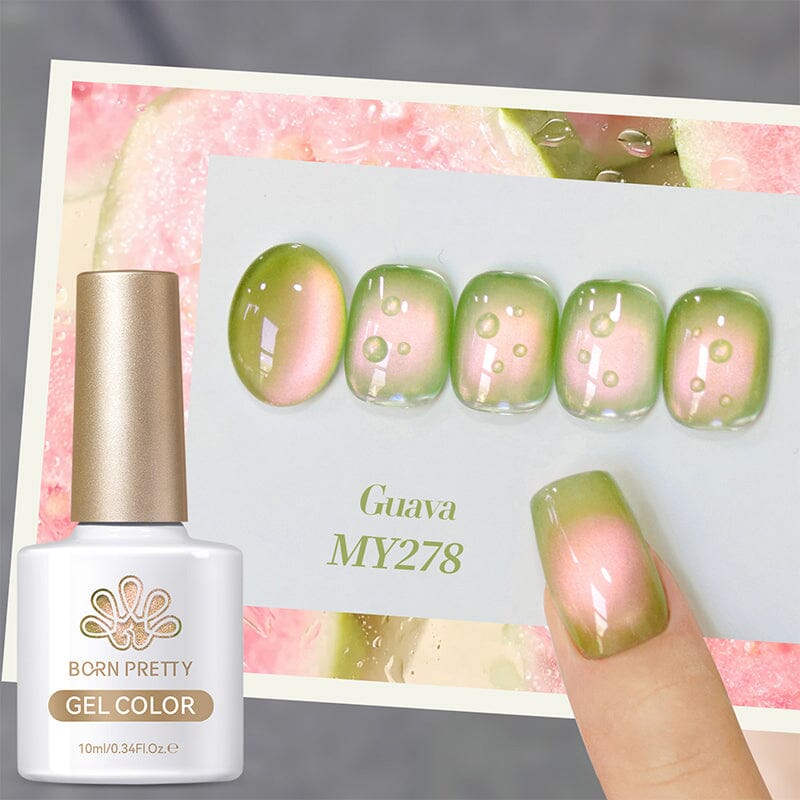 Green Colored Cat Magnetic Gel Polish MY278 Guava 10ml Gel Nail Polish BORN PRETTY 