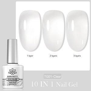 10 IN 1 Nail Gel Clear TG01 10ml Gel Nail Polish BORN PRETTY 