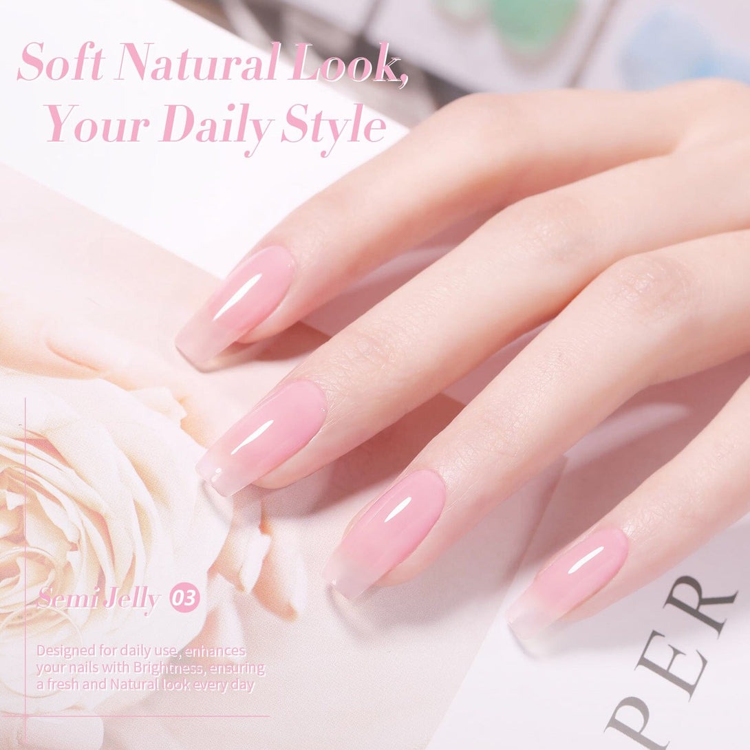X-Jelly Gel HEMA FREE Semi Jelly Gel Pink #03 15ml Gel Nail Polish BORN PRETTY 