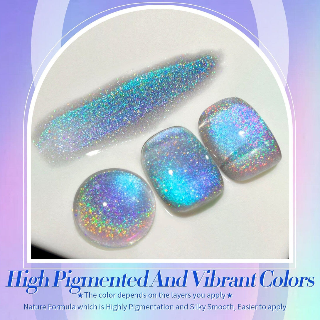 Iridescent Glass Cat Magnetic Gel Blue 15ml Gel Nail Polish BORN PRETTY 