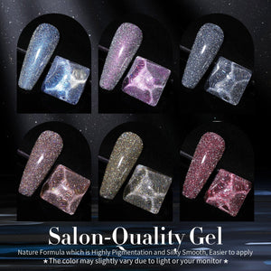6 Colors Reflective Glitter Gel Polish Set 7ml Kits & Bundles BORN PRETTY 