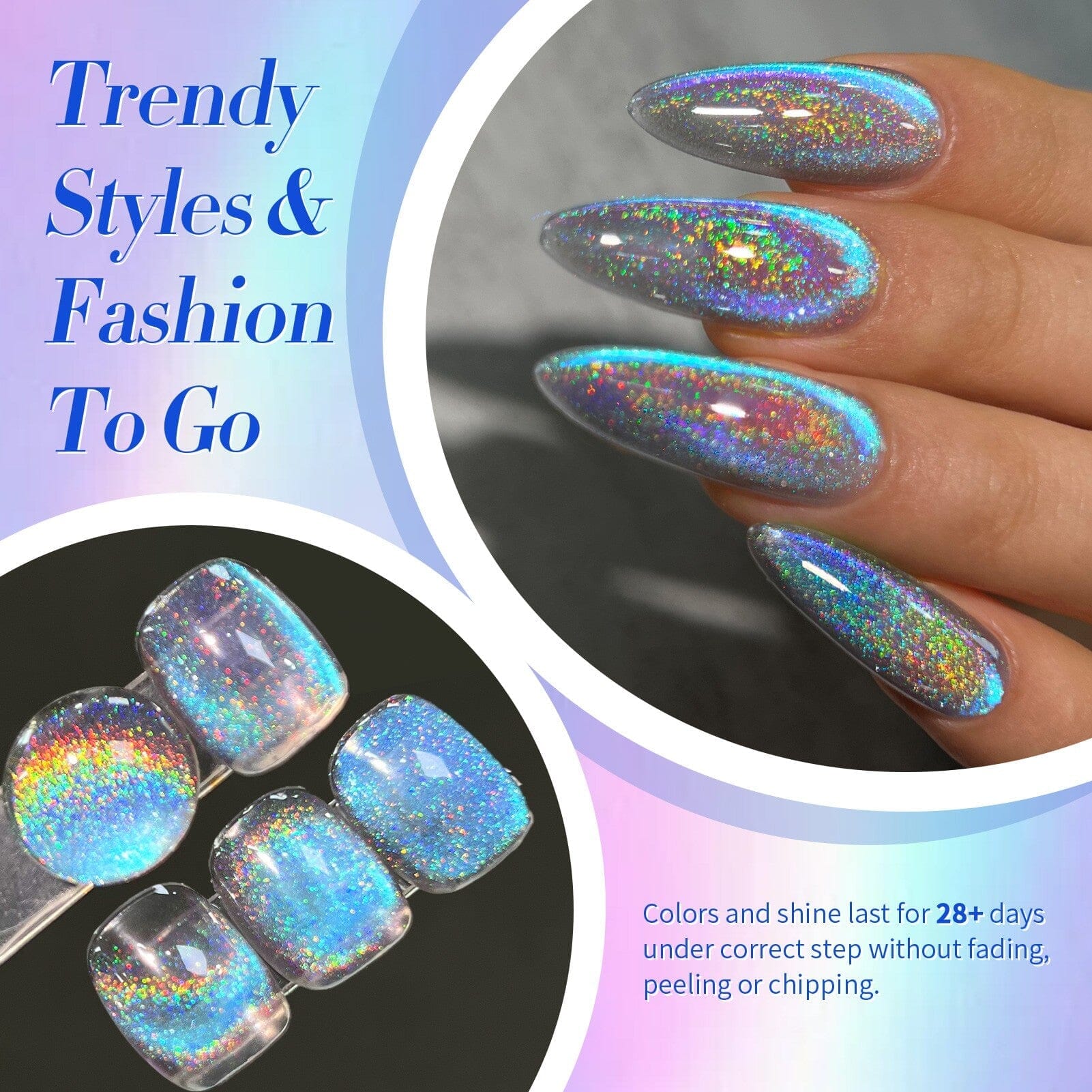 Iridescent Glass Cat Magnetic Gel Blue 15ml Gel Nail Polish BORN PRETTY 