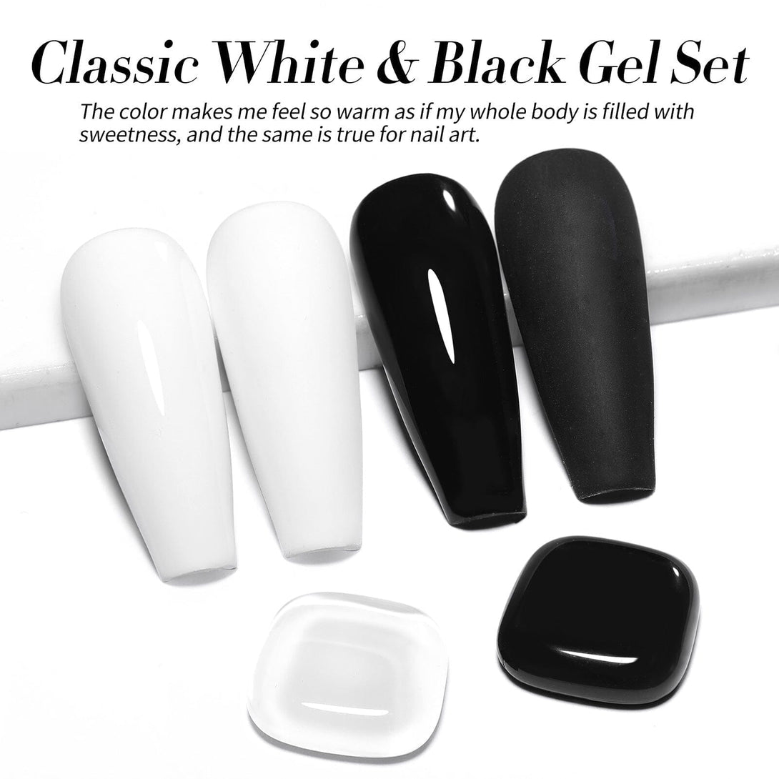 2 Colors Black White Hema-Free Color Gel 15ml Gel Nail Polish BORN PRETTY 