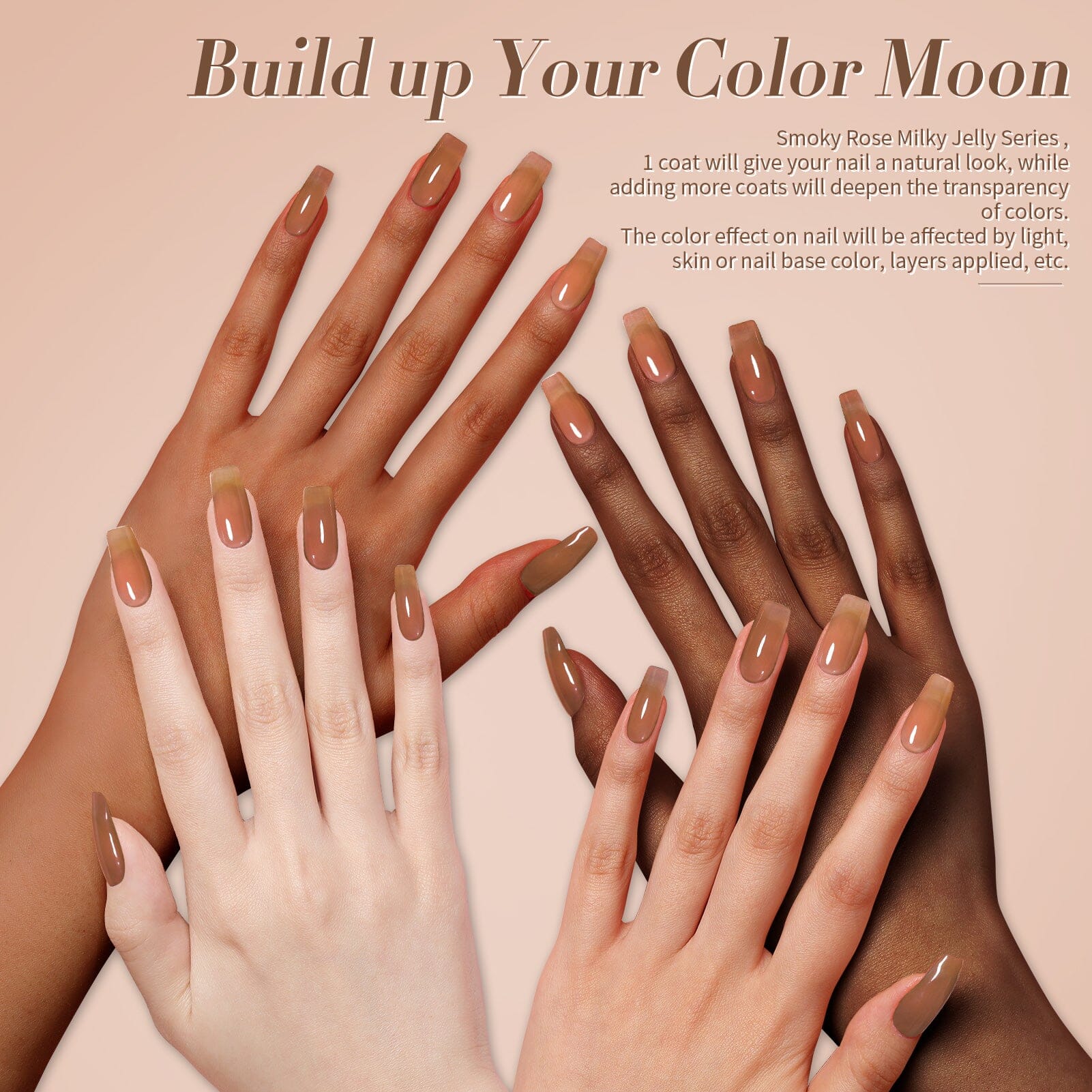 Smoky Rose Milky Jelly Gel 6 Colors Set 7ml Gel Nail Polish BORN PRETTY 