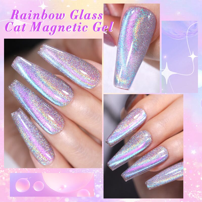 [US ONLY] Rainbow Glass Cat Magnetic 6 Colors Gel Polish Set 7ml Gel Nail Polish BORN PRETTY 