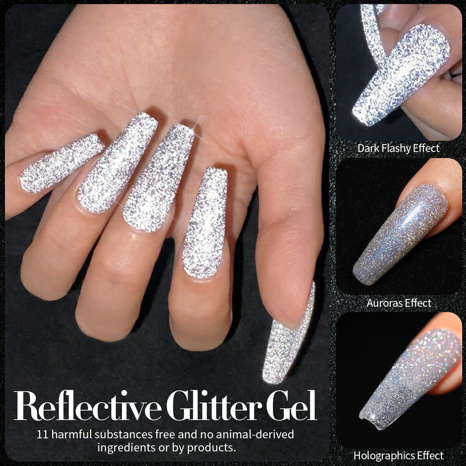 6 Colors Reflective Glitter Gel Polish Set 7ml Kits & Bundles BORN PRETTY 
