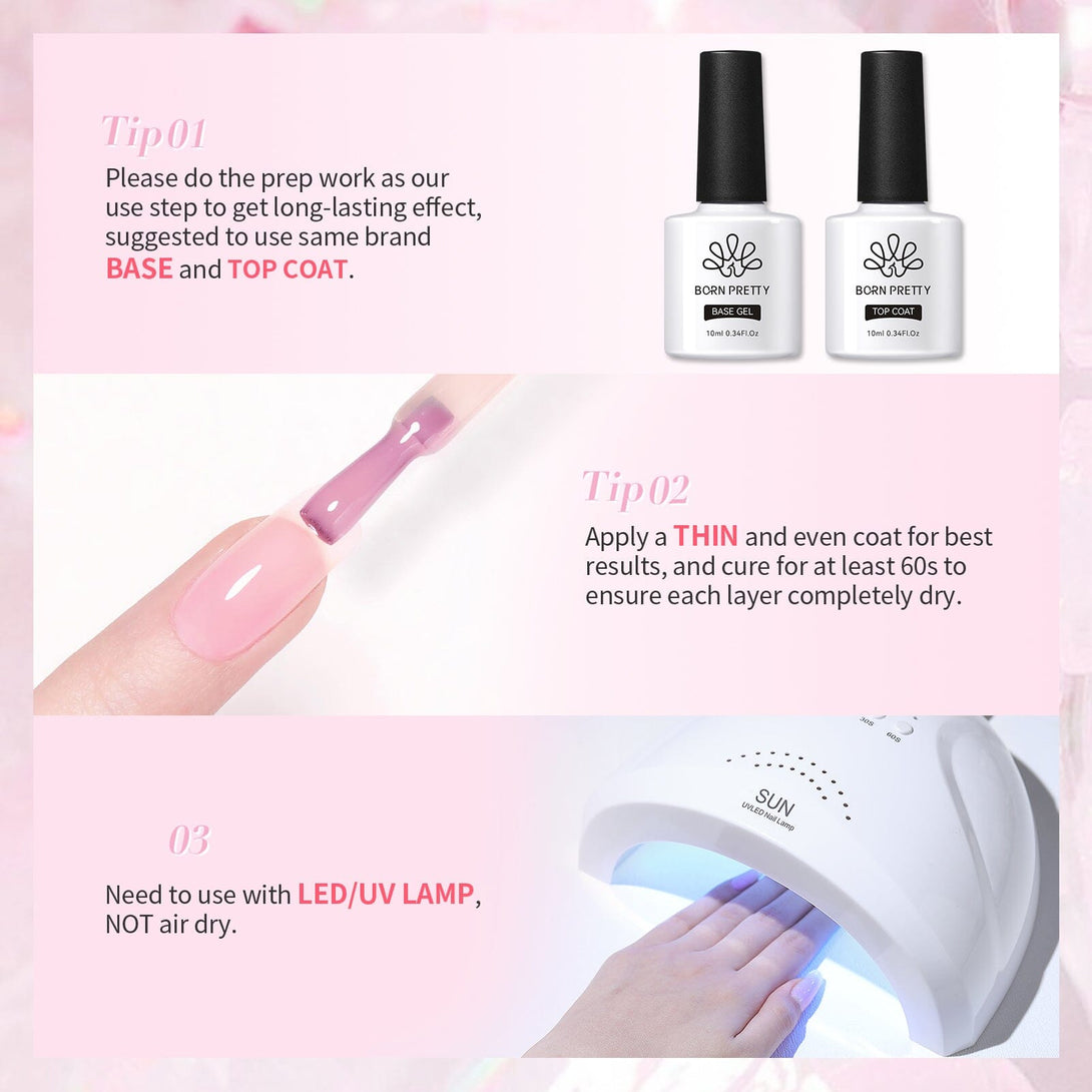 X-Jelly Gel HEMA FREE Semi Jelly Gel Pink #03 15ml Gel Nail Polish BORN PRETTY 