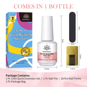 3pcs Set Nude Pink Quick Building Nail Gel Kit Gel Nail Polish BORN PRETTY 