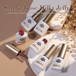 Smoky Rose Milky Jelly Gel 6 Colors Set 7ml Gel Nail Polish BORN PRETTY 