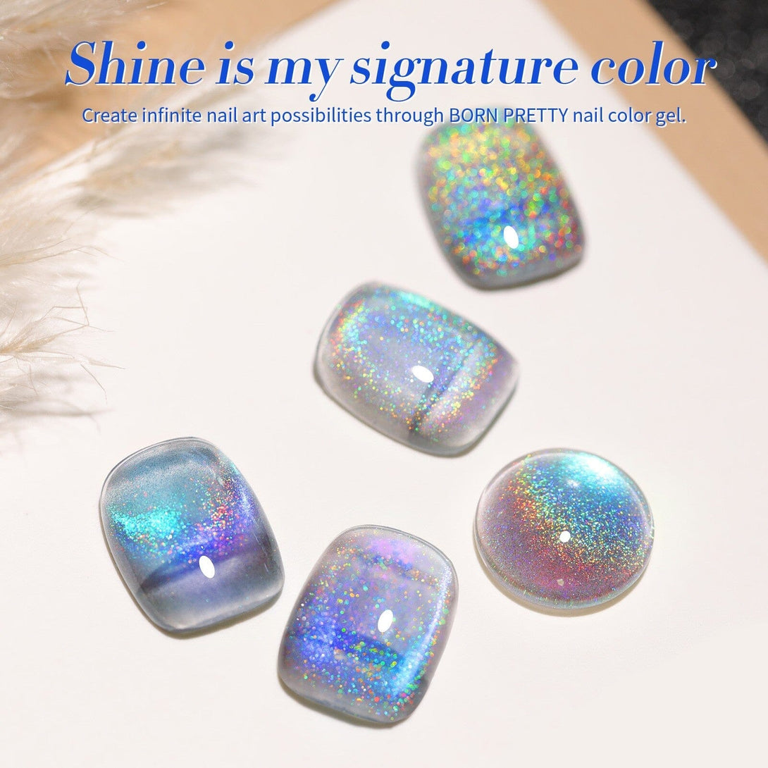 Iridescent Glass Cat Magnetic Gel Blue 15ml Gel Nail Polish BORN PRETTY 