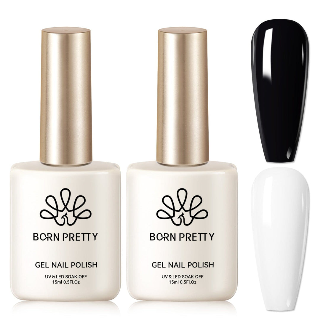 Black & White Hema-Free Color Gel 15ml Gel Nail Polish BORN PRETTY 